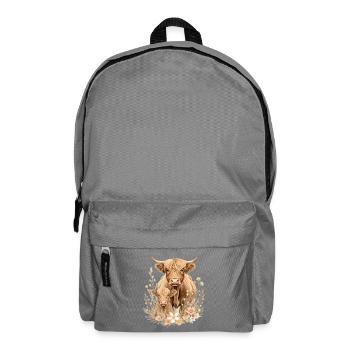 Cows calf in flower border - Backpack - elephant grey - Front