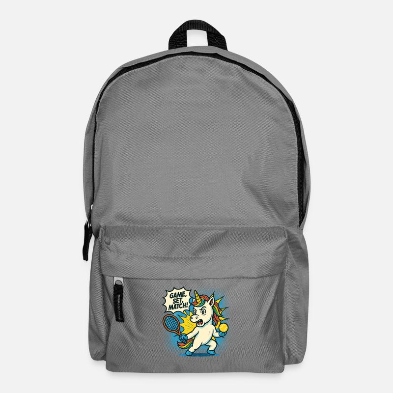 Tennis Unicorn Rétro, match de sets, Fun - Sac à dos - gris éléphant