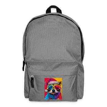 Raccoon Christmas Portrait - Backpack - elephant grey - Front