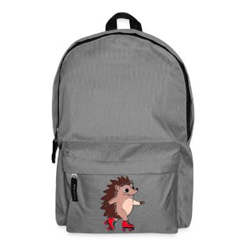 Igel auf Inlineskates – Niglo auf Inlineskates - Rucksack - Mittelgrau - Vorne