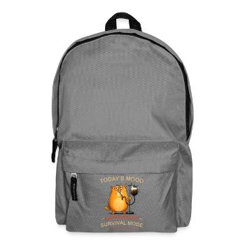 Coffee cat in survival mode - Backpack - elephant grey - Front