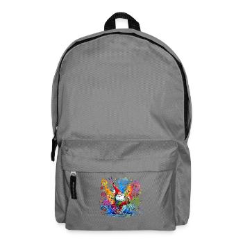 Nain coloré avec des éclaboussures de peinture - Sac à dos - gris éléphant - Devant