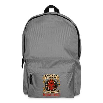 Mein bester Wurf war meine Frau – Darts Herz Shirt - Rucksack - Mittelgrau - Vorne