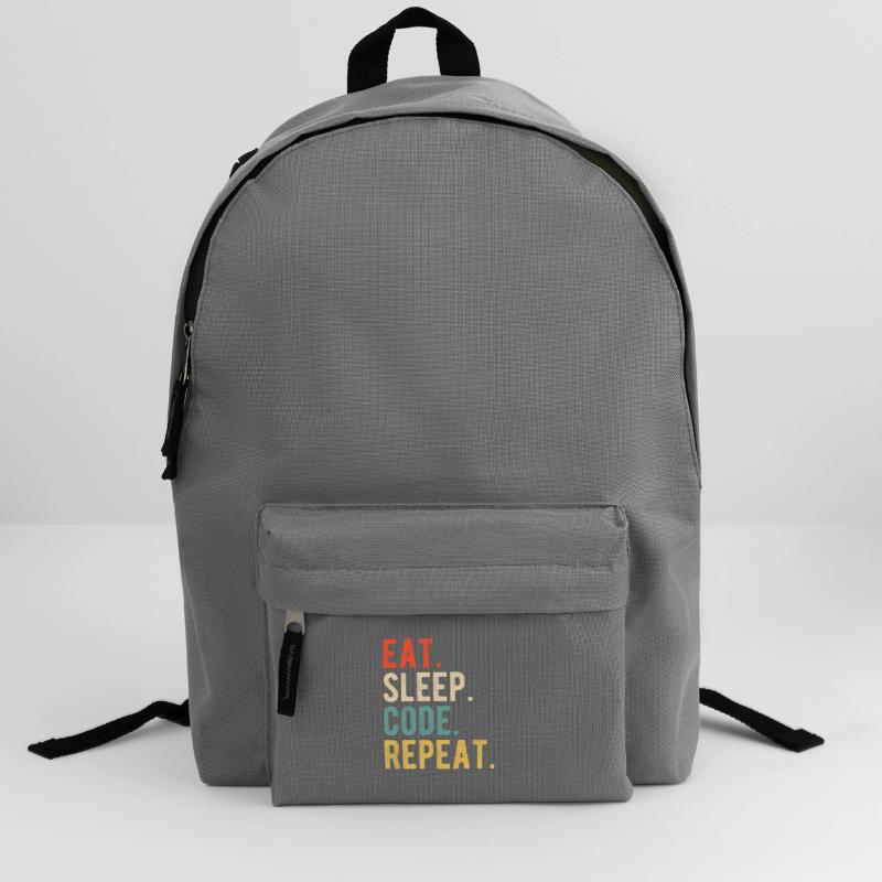 Eat Sleep Code Repeat Programmer Nerd Retro Sac à dos
