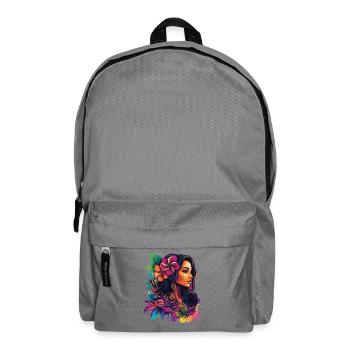 Tropical Blossom Woman Pop Art - Backpack - elephant grey - Front