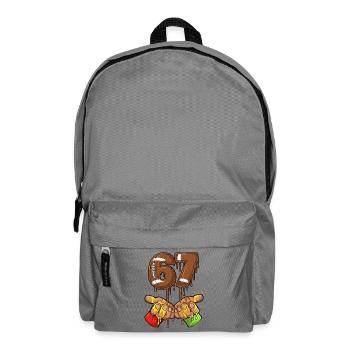 67 Meme Football Tropfende Zahlen Desing  - Rucksack - Mittelgrau - Vorne
