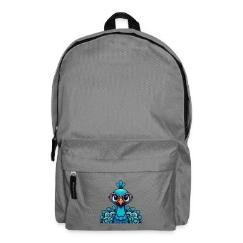Motif du paon bleu Roue de paon Amoureux du paon - Sac à dos - gris éléphant - Devant