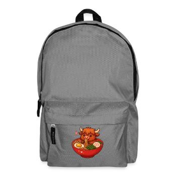  Hochland Rind mit Nudeln Ramen kawaii Hochland - Rucksack - Mittelgrau - Vorne
