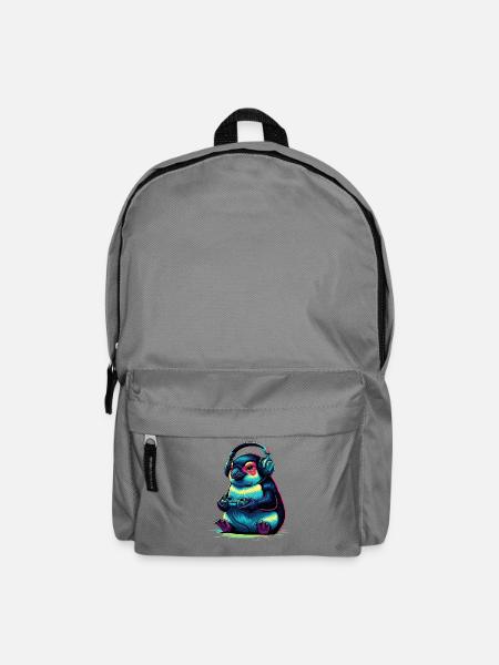 Pengiun Gaming Tier Videospiele Lustige Pengiun - Rucksack - Mittelgrau