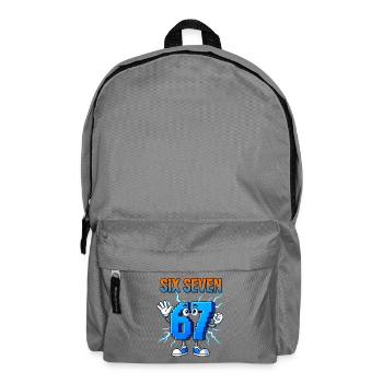 67 Gen Alpha Six Sieben Italienisch 6 7 Brainrot - Rucksack - Mittelgrau - Vorne