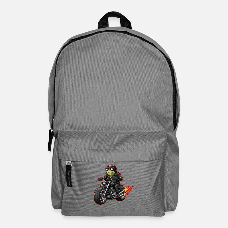 Frosch Biker im Lederjacke Style - Rucksack - Mittelgrau