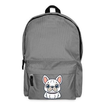 Bulldog Cartoon Blanc Mignon - Sac à dos - gris éléphant - Devant