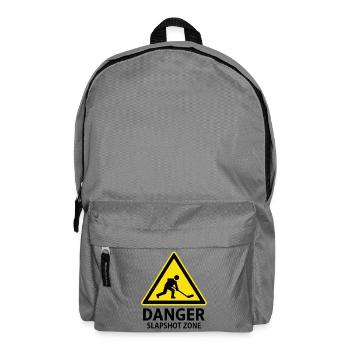 Danger Slapshot Zone Eishockey Warnschild - Backpack - elephant grey - Front