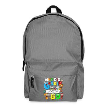 Pourquoi j’ai sauté le t-shirt du dessin animé du déjeuner - Sac à dos - gris éléphant - Devant