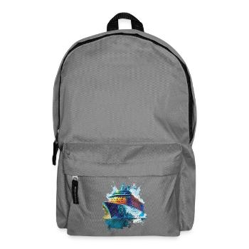 Navire en aquarelle colorée - Sac à dos - gris éléphant - Devant
