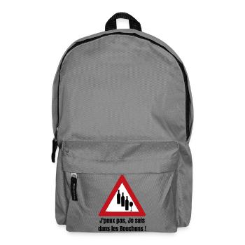 ICH KANN NICHT, ICH STEHE IM STAU! (Wein) - Rucksack - Mittelgrau - Vorne