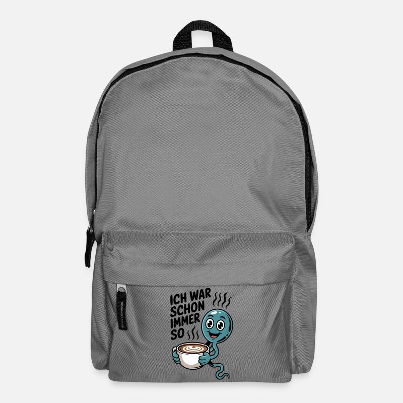 Funny coffee saying with sperm motif - Backpack - elephant grey