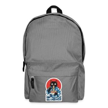 Lustige Kawaii Katzen-Ramen Japanische Anime-Nudeln - Rucksack - Mittelgrau - Vorne