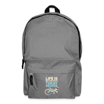 Life Is Better With Tokay Geckos - Backpack - elephant grey - Front