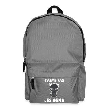 Chat grognon J'aime pas les gens - Backpack - elephant grey - Front