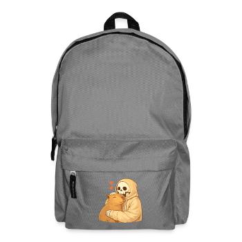 Cozy Skelett mit Capybara – Geborgenheit - Rucksack - Mittelgrau - Vorne