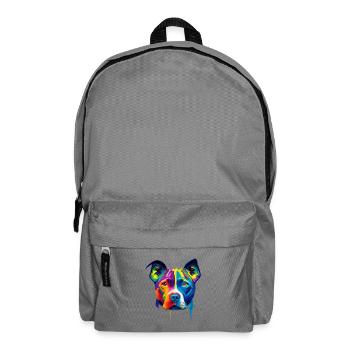 Colorful Pitbull Dog Face Paint Splatter Art - Backpack - elephant grey - Front
