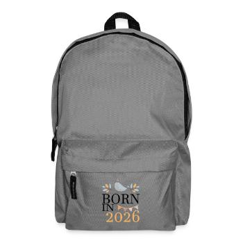 Born in 2026 Baby Wal bald Mama Geschenk - Rucksack - Mittelgrau - Vorne