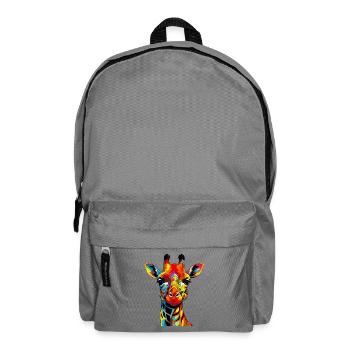 Portrait de girafe Pop Art - Sac à dos - gris éléphant - Devant