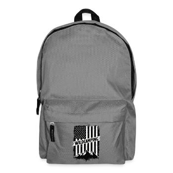Wild Camping Adventure Mountains USA Flag - Backpack - elephant grey - Front