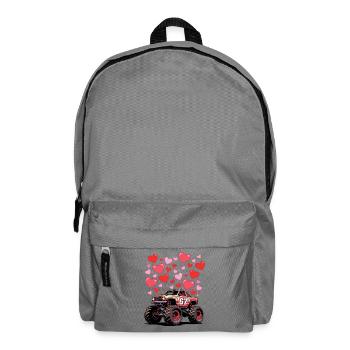 Love Hearts Monster Truck - Backpack - elephant grey - Front