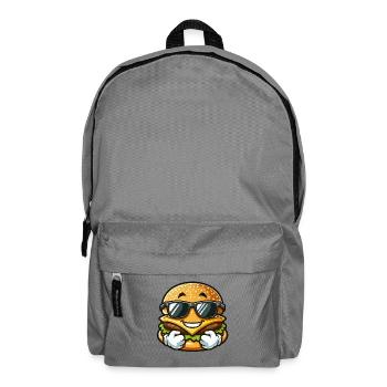 Cool Burger mit Sonnenbrille Thumbs Up Grunge - Rucksack - Mittelgrau - Vorne