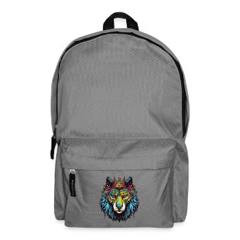 Wolf Comic Krone - Rucksack - Mittelgrau - Vorne