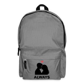 Minimal Heart Love, Valentine's Day Girlfriend Boyfriend - Backpack - elephant grey - Front