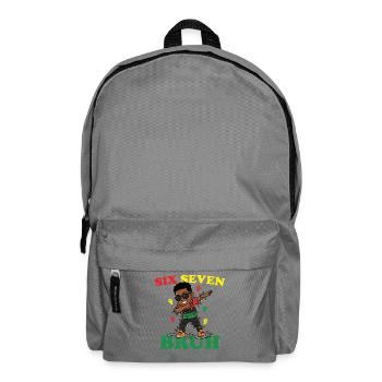 Six Seven Bruh Dabbing Juneteenth Boy Afro Boys - Backpack - elephant grey - Front