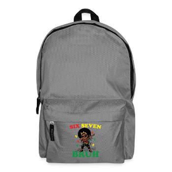 Six Seven Bruh Dabbing Juneteenth Girl Afro Girls - Backpack - elephant grey - Front