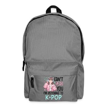 Can't Hear You Im Listening To K-Pop - Rucksack - Mittelgrau - Vorne