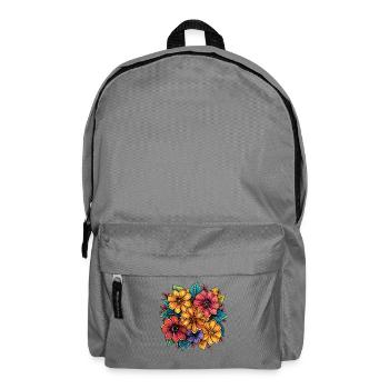 Design aux couleurs florales vibrantes - Sac à dos - gris éléphant - Devant