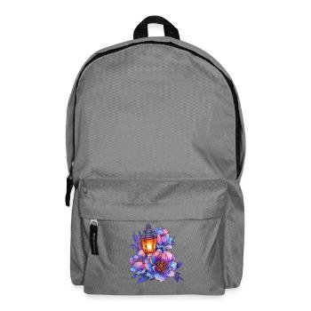 Lumière de lanterne devant des pivoines colorées - Sac à dos - gris éléphant - Devant