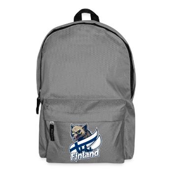 Finnland Wolf mit finnischer Flagge - Rucksack - Mittelgrau - Vorne