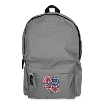 Motif de fleurs en tourbillon de fleurs - Sac à dos - gris éléphant - Devant