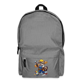 Construction Raccoon in workshop look - Backpack - elephant grey - Front