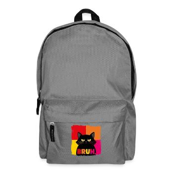 Portrait néon de chat BRUH - Sac à dos - gris éléphant - Devant