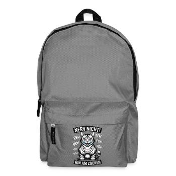 Nerve Not I'm Gambling Gamer Cat Design - Backpack - elephant grey - Front