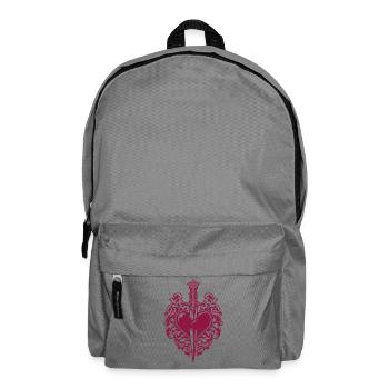 I love You - Valentine' Day | Dagger Heart Ornament - Backpack - elephant grey - Front