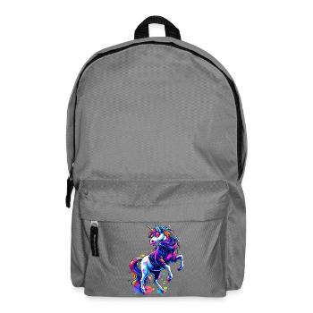 Licorne arc-en-ciel avec sweat à capuche et lunettes de soleil - Sac à dos - gris éléphant - Devant
