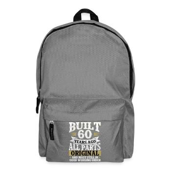Built 60 Jahre – Alle Teile Original - Rucksack - Mittelgrau - Vorne