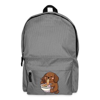 Japanese Ramen Dachshund Noodle Bowl Anime Otaku - Backpack - elephant grey - Front
