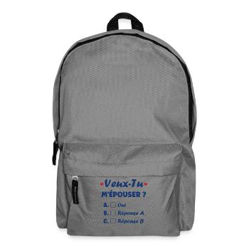 Will you marry me? Heart Challenge - Backpack - elephant grey - Front