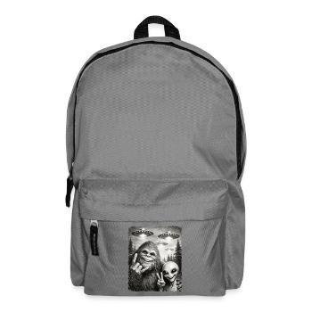 Bigfoot Alien Rocker, Rock Musik, Rock Hand, UFO - Rucksack - Mittelgrau - Vorne
