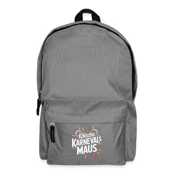 Kölsche Karnevalsmaus Karneval Köln Kölner Maus - Rucksack - Mittelgrau - Vorne